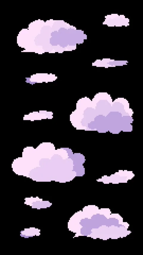 8-bit retro game style cloud animation Stock Footage 311847225