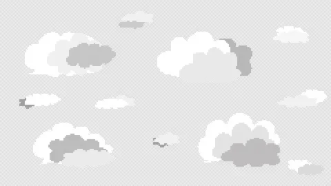 8-bit retro game style cloud animation Stock Footage 311847870