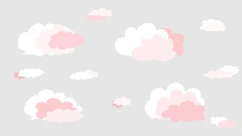 8-bit retro game style cloud animation Stock Footage 311847924