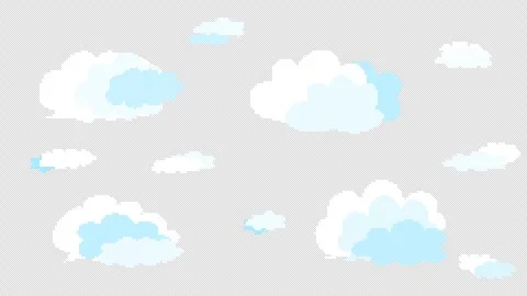 8-bit retro game style cloud animation Stock Footage 311848032