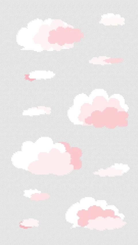 8-bit retro game style cloud animation Stock Footage 311848328