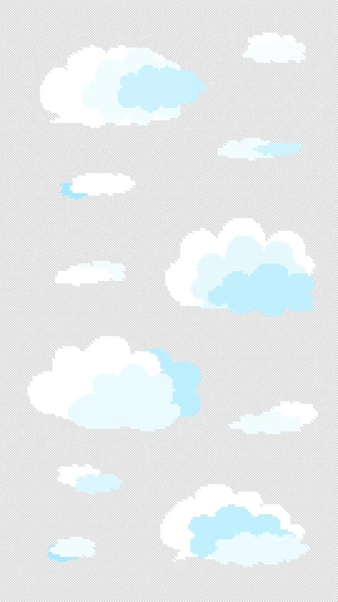 8-bit retro game style cloud animation Stock Footage 311848358