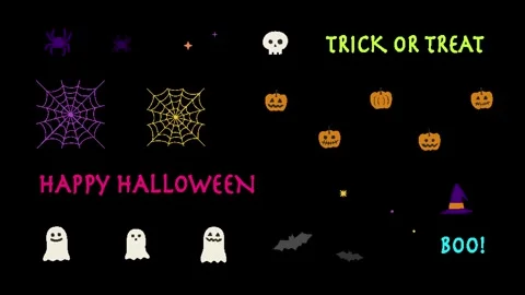 8-bit retro game style Halloween animation Stock Footage 317669665