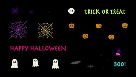 8-bit retro game style Halloween animation Stock Footage 317669692