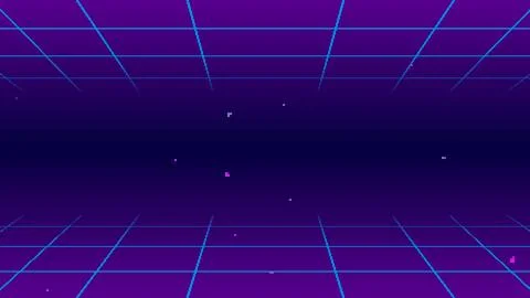 8-bit retro game style pop blue-purple background Stock Illustration