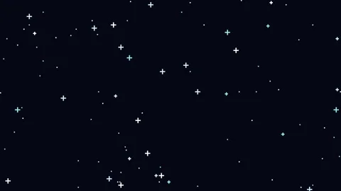 8 bit Retro Pixel Art Space Starfield with Twinkling Stars for Gaming Backg.. Stock Footage 346505299
