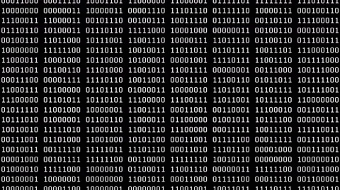 8-Bit Scrolling Binaries Screensaver (25fps) Stock Footage 64055378