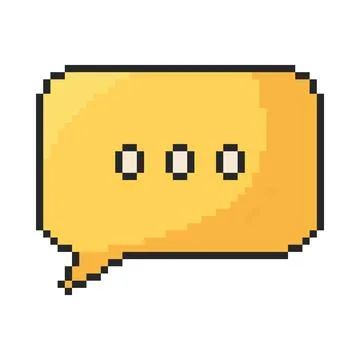 8 bit speech bubble icon. Pixel art object. Old school computer graphic style 스톡 일러스트