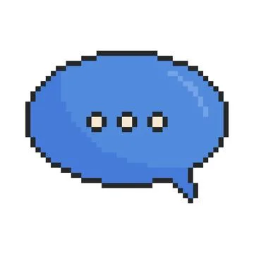 8 bit speech bubble icon. Pixel art object. Old school vintage game graphics. Stock Illustration