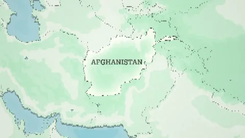 8-bit Style World Map with a zoom of the Afghanistan Video stock 310987091