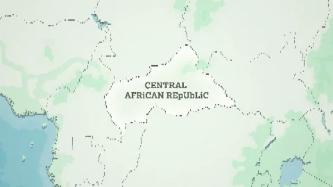 8-bit Style World Map with a zoom of the Central African Republic - CAR Stock Footage 311002480