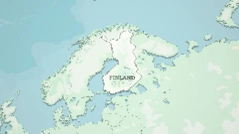 8-bit Style World Map with a zoom of the Finland Video stock 311002548