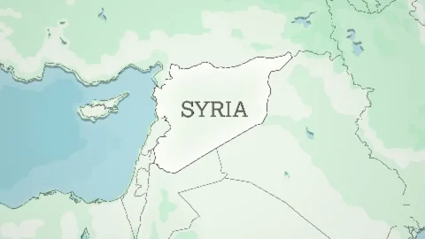 8-bit Style World Map with a zoom of the Syria Video stock 311003014