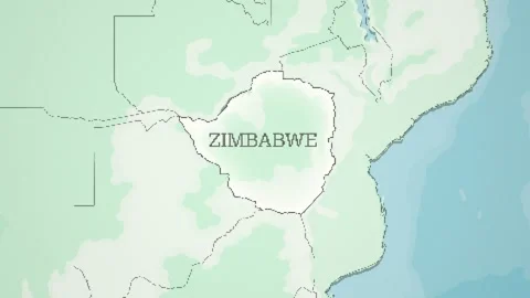 8-bit Style World Map with a zoom of the Zimbabwe Video stock 311003053