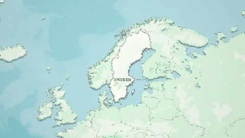 8-bit Style World Map with a zoom of the Sweden Stock-Footage 311003131