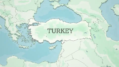 8-bit Style World Map with a zoom of the Turkey Stock-Footage 311003153