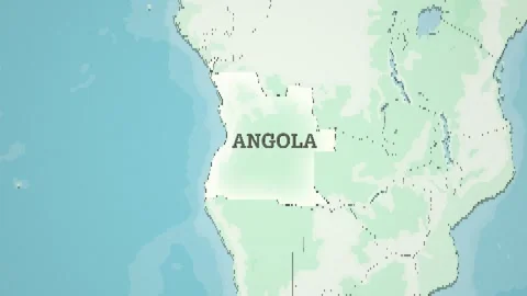 8-bit Style World Map with a zoom of the Angola Stock Footage 311204334