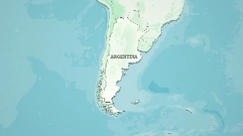 8-bit Style World Map with a zoom of the Argentina Video stock 311204359