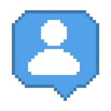 8 bit subscriber follower bubble icon Stock Illustration