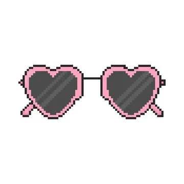 8 bit sunglasses icon. Pixel art object. Retro 80s,90s video game graphics. 스톡 일러스트