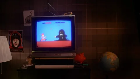 8-bit video game 80s concept Vídeos de archivo 261285007