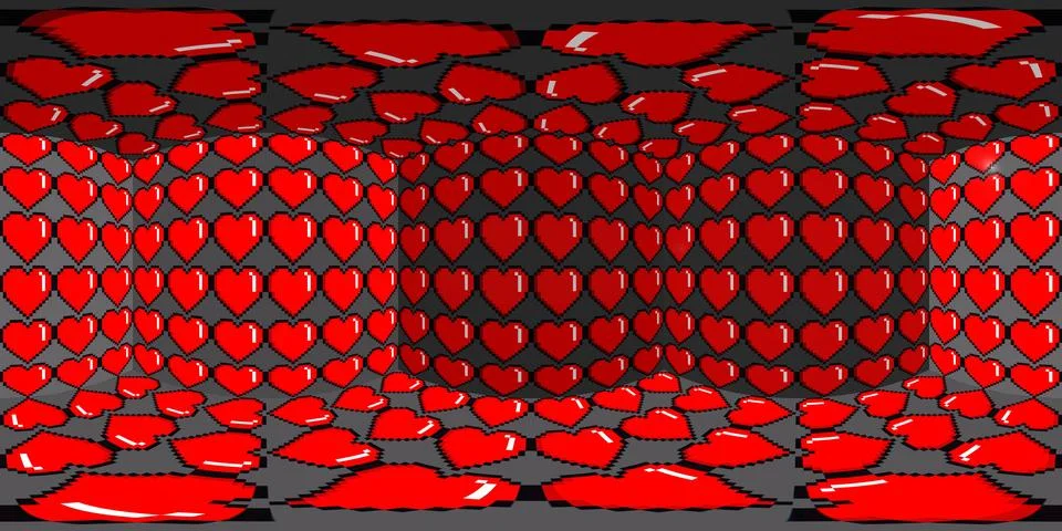 8 bits pixel hearts illustration. Retro arcade video game Valentine´s Day re Stock Photos