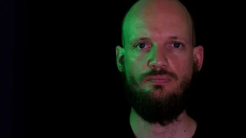 8 Bizarre green light stare smile Stock Footage 112080112