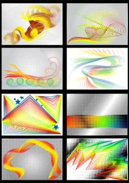 8 bright colored backgrounds Stock Illustration