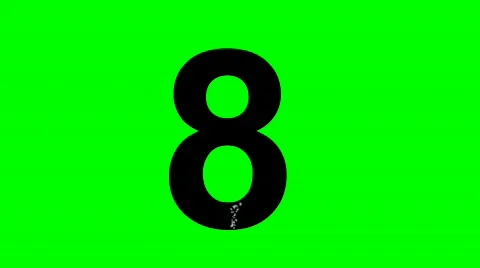 "8" Chromakey Green Screen Animated Fire Snow Water Explosion Lettering Stock Footage 132868