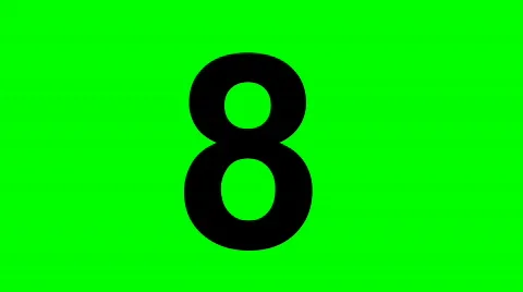"8" Chromakey Green Screen Animated Fire Snow Water Explosion Lettering Stock Footage 133149