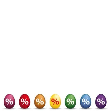 8 Colored Easter Egss Percentage Stock Illustration