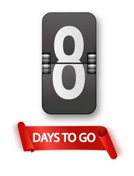 8 days to go icon set. Countdown of days remaining. Offer timer sticker limited イラスト素材