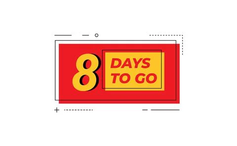 8 days to go last countdown icon. Stock Illustration