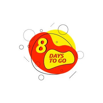 8 days to go last countdown Stock Illustration