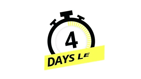 8 Days Left label on white background. Flat icon. Motion graphics. Stock Footage 151531831