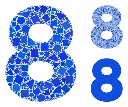 8 digit Composition Icon of Rugged Elements Stockillustratie