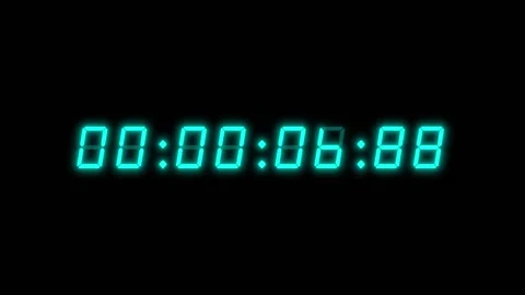8 digits, 60 second digital clock counting up to 1 minute Stock Footage 311806642