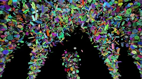 8 Flower Conffetti from left and right to middle nonstop 2 Stock Footage 104226309