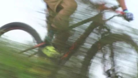 8 Fps Closeup Cyclist's Feet Pedaling Stock Footage 204048573