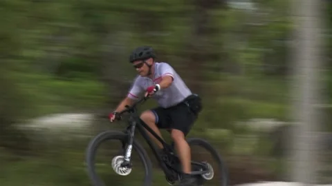 8 Fps Cyclist Rounds Advanced Hilltop Stock Footage 204048662