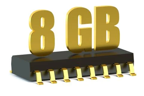 8 Gb RAM or ROM memory chip for smartphone and tablet Stock Illustration