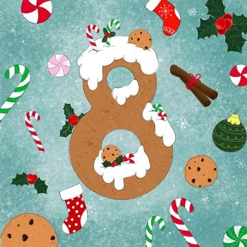8 gingerbread figure Stock Illustration