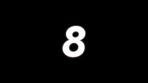 8 glitch number display animated glitch number 8 text bg background old tv .. Stock Footage 281304380