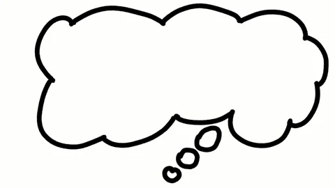 8. Hand Drawn Chat Bubble Animation Thinking Cloud in Sketch Style on White  Stock Footage 306863869