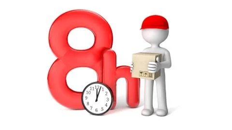 8 hours deliver Stock Illustration