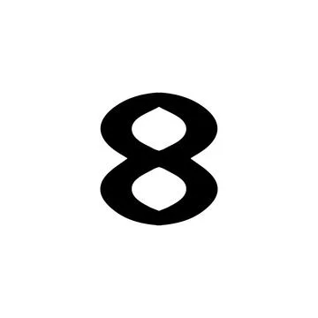8 icon. Simple style 8 company poster background symbol. 8 brand logo desig.. Stock Illustration