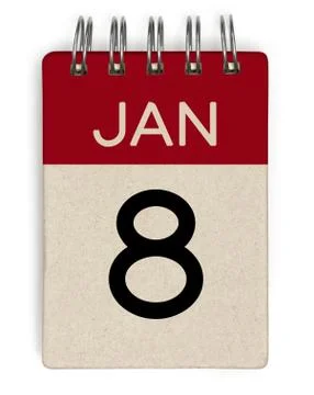 8 jan calendar Stock Illustration