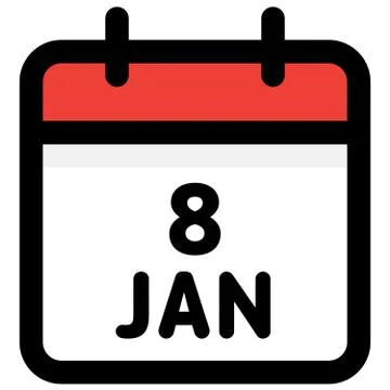 8. January - Calendar Icon - Vector Illustration Stock Illustration