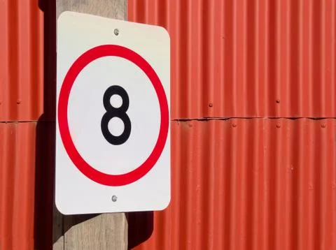 8 kph on red Foto stock