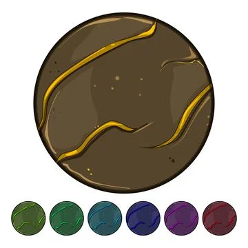 8 lava game button cartoon vector graphic Illustrazione stock